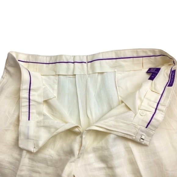 Ralph Lauren Purple Label Linen NWOT Classic Cream/Pale Yellow Shorts. … - Picture 7 of 11
